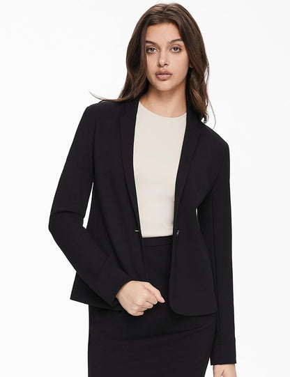 Aurlane Women's Casual Lightweight Blazer Jacket Long Sleeve Open Front Lapel Cardigan Work Office Summer Suit