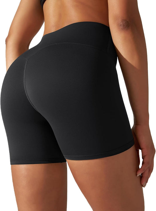 Aurlane Workout Shorts for Women - Naked Feeling Biker Shorts Yoga Soft High Waisted Moisture Wicking Running Shorts