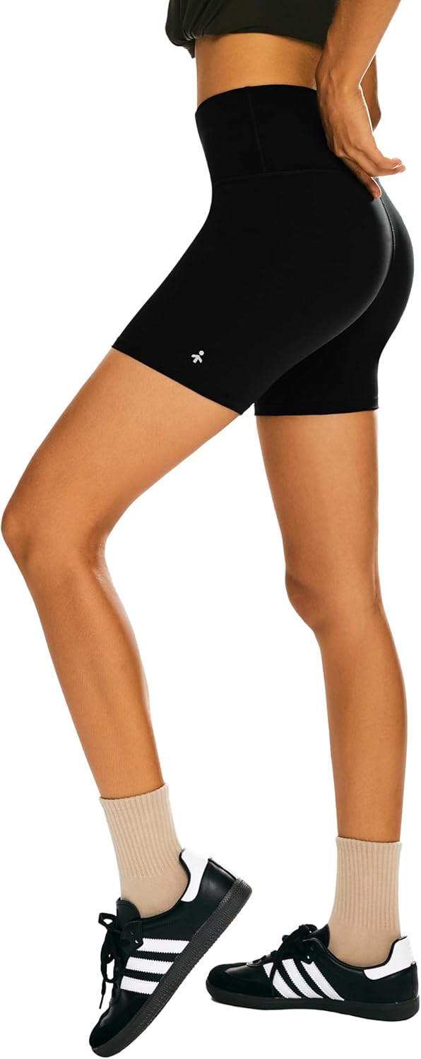 Aurlane Women's Workout Yoga Shorts 5" High Waisted Tummy Control Running Gym Biker Athletic Soft Shorts