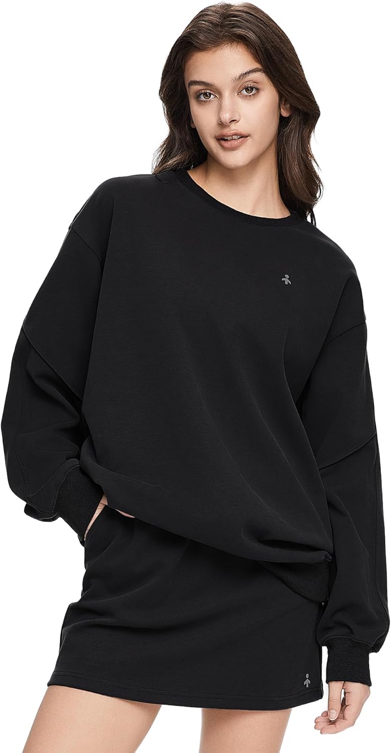 Aurlane Women's Casual Crewneck Sweatshirts - Long Sleeve Pullover Tops Oversized Fashion Clothes 2024 Fall