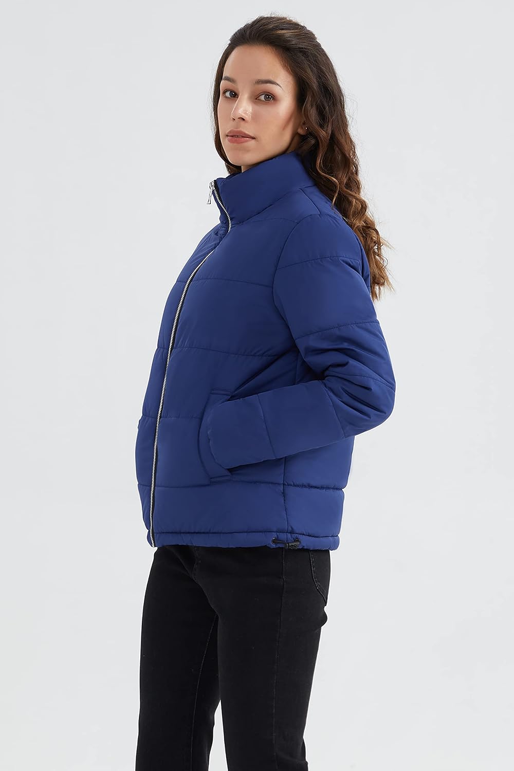 Aurlane Women's Lightweight Puffer Jacket Casual Short Length Winter Coat