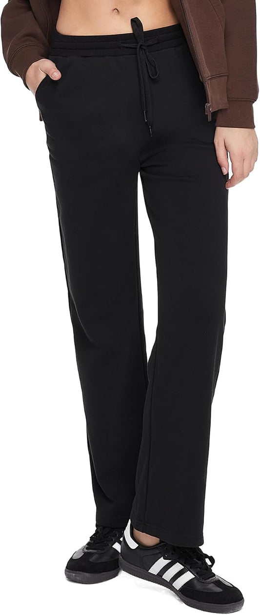 Aurlane Women's Casual Joggers Pants Straight Leg Sweatpants High Waisted Comfy Sports Trousers