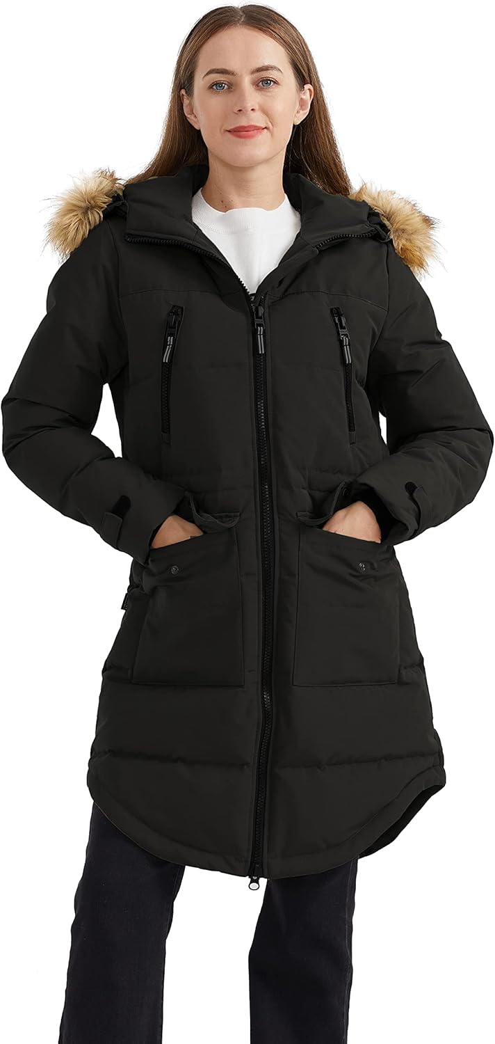 Aurlane Women's Thickened Down Jacket Winter Warm Down Coat