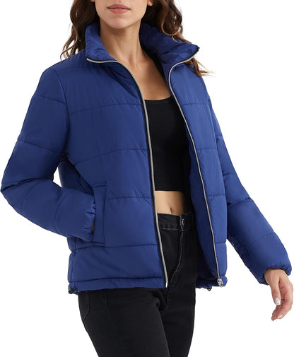 Aurlane Women's Lightweight Puffer Jacket Casual Short Length Winter Coat