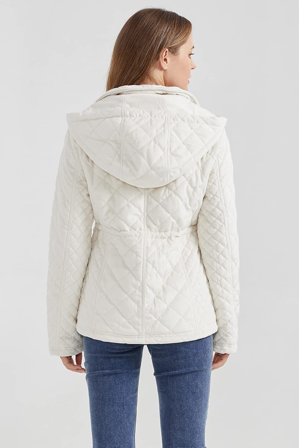 Aurlane Women's Casual Hooded Jacket Lightweight Warm Quilted Coat with Pockets