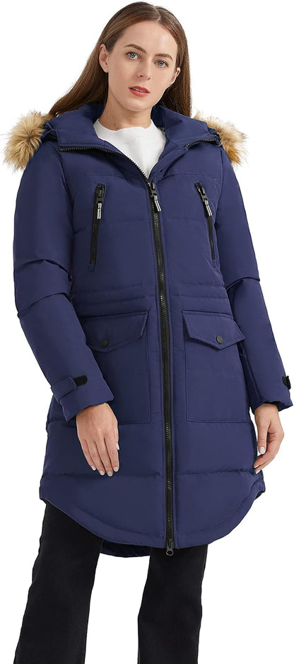 Aurlane Women's Thickened Down Jacket Winter Warm Down Coat