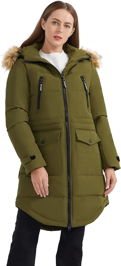 Aurlane Women's Thickened Down Jacket Winter Warm Down Coat