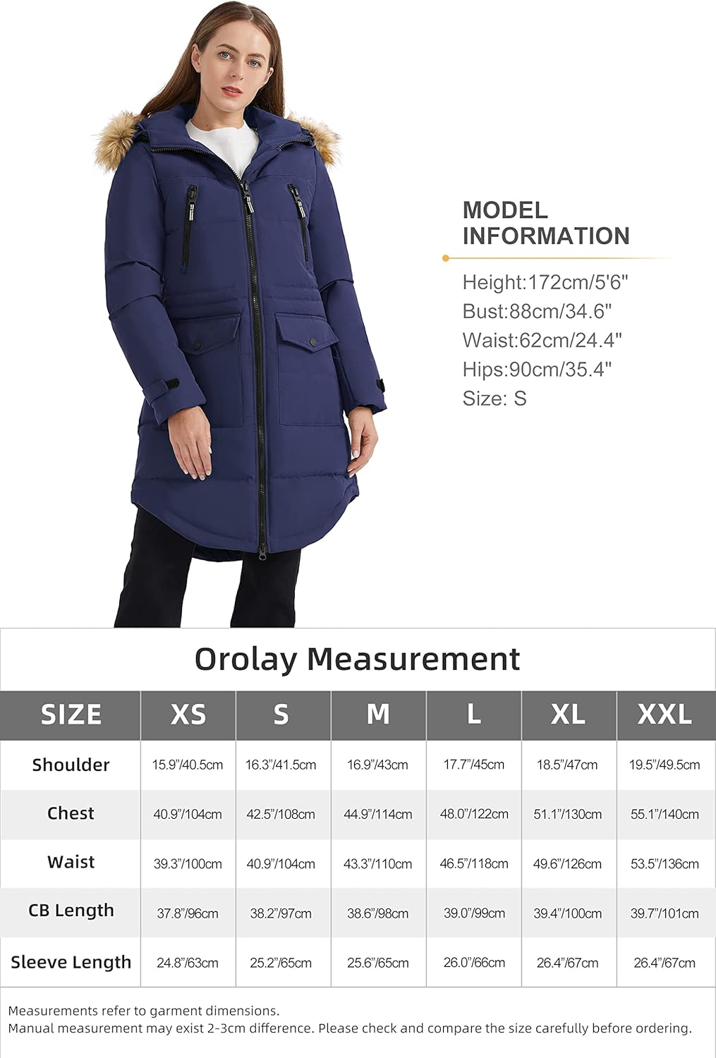 Aurlane Women's Thickened Down Jacket Winter Warm Down Coat