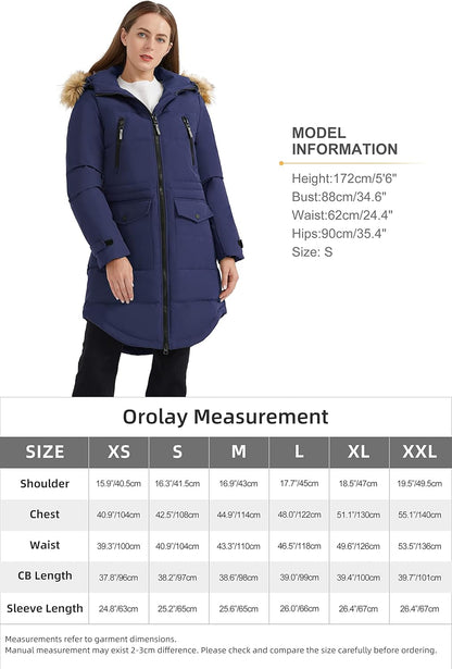 Aurlane Women's Thickened Down Jacket Winter Warm Down Coat