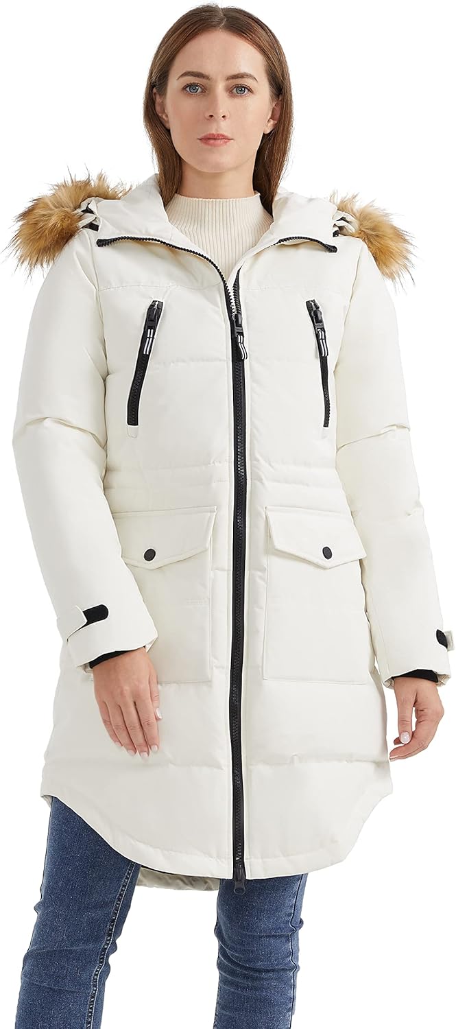 Aurlane Women's Thickened Down Jacket Winter Warm Down Coat