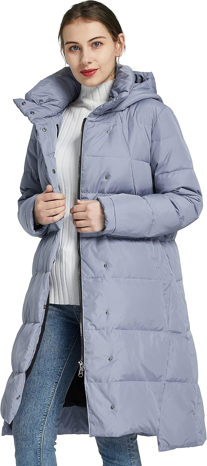 Aurlane Women's Hooded Down Jacket Long Winter Coat