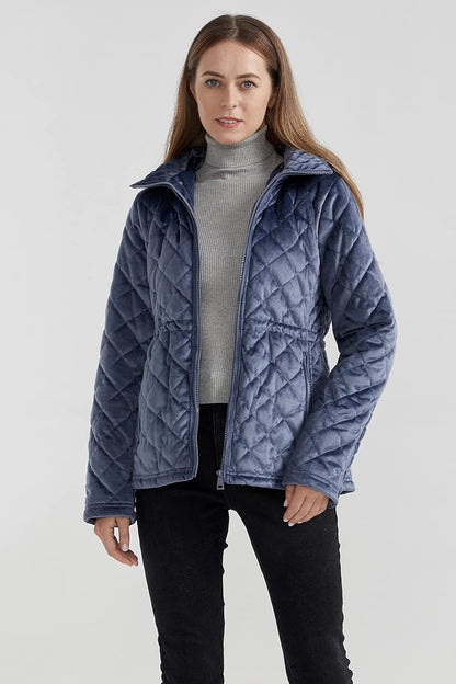 Aurlane Women's Casual Hooded Jacket Lightweight Warm Quilted Coat with Pockets