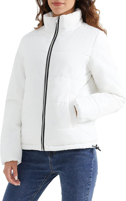 Aurlane Women's Lightweight Puffer Jacket Casual Short Length Winter Coat