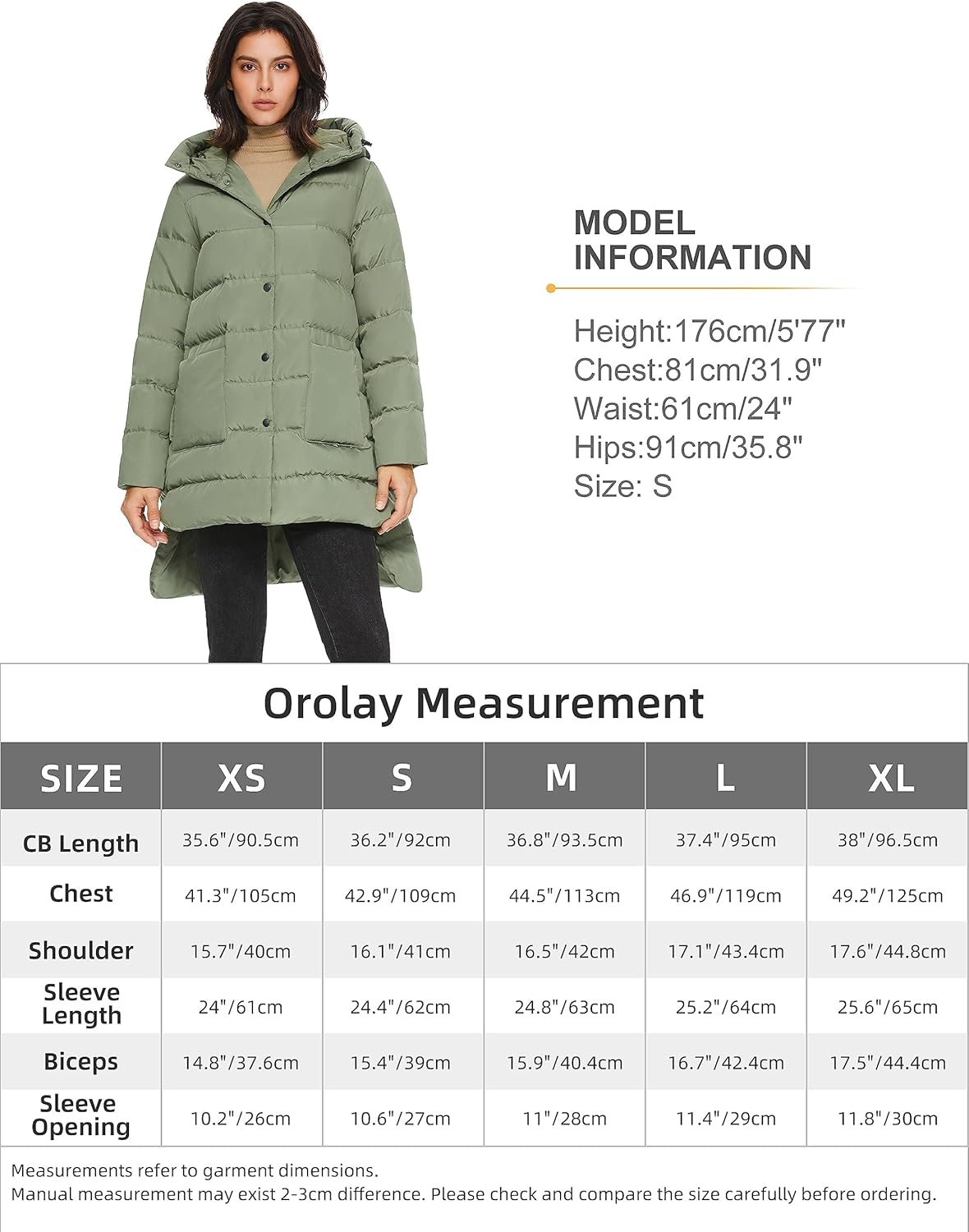 Aurlane Women's Warm Quilted Down Jacket Ladies Hooded Coat Long Puffer Jacket